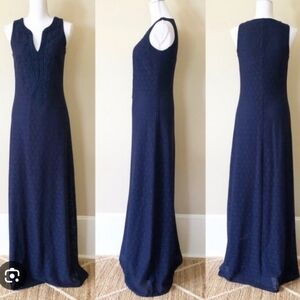 Lilly Pulitzer Westport Lace Maxi Dress Navy Blue Size Large